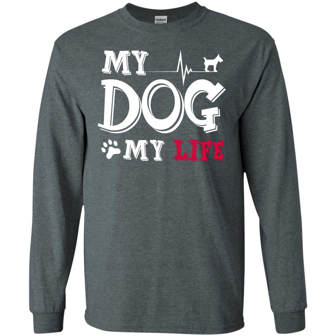Dog Lovers T-shirt My Dog My Life Dark Heather