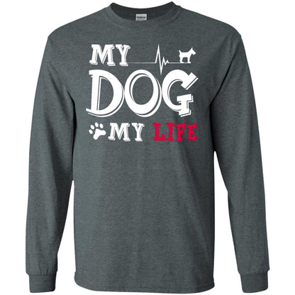 Dog Lovers T-shirt My Dog My Life Dark Heather