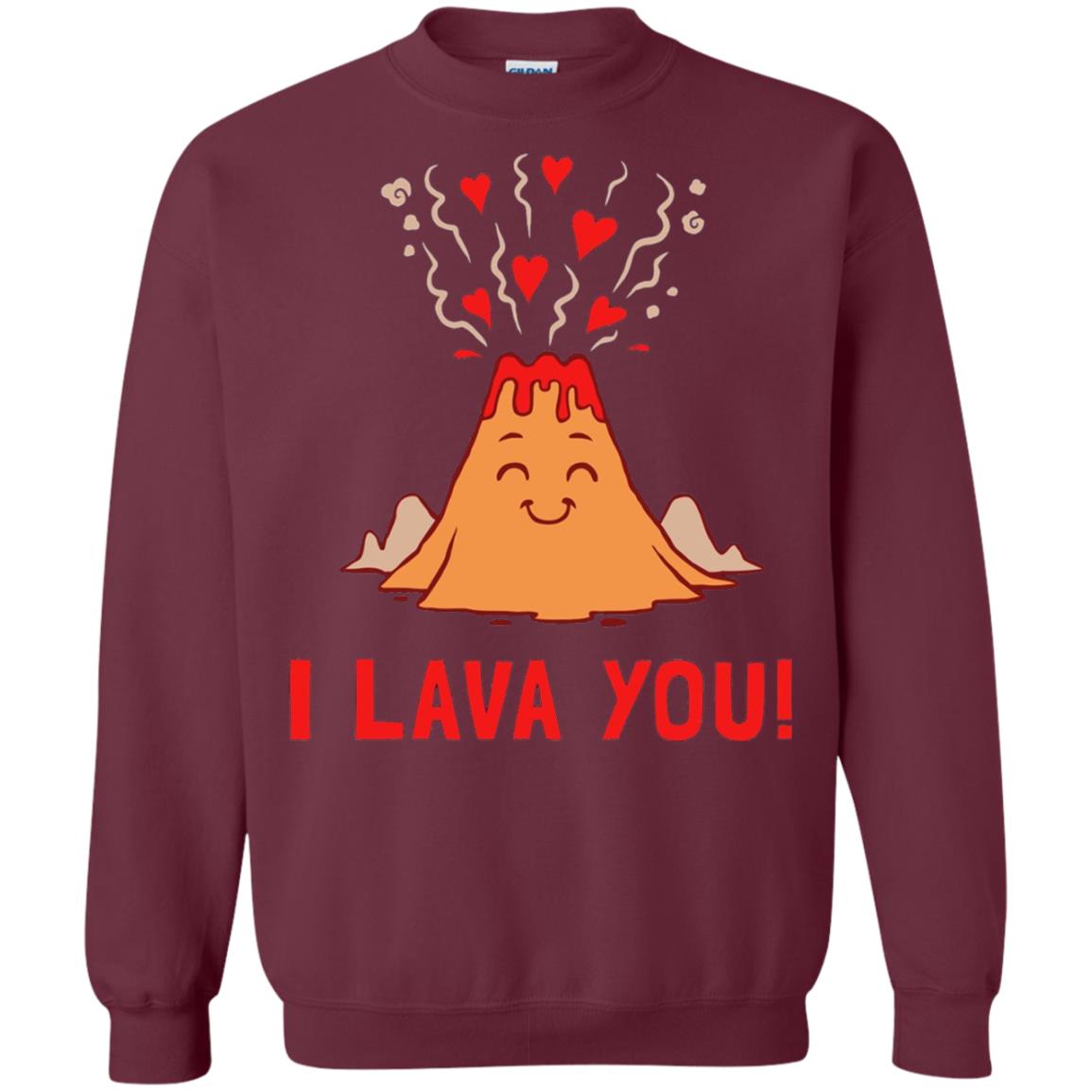 Funny Volcano Valentines Love T-shirt I Lava You T-shirt Maroon