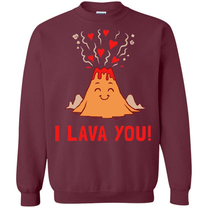 Funny Volcano Valentines Love T-shirt I Lava You T-shirt Maroon