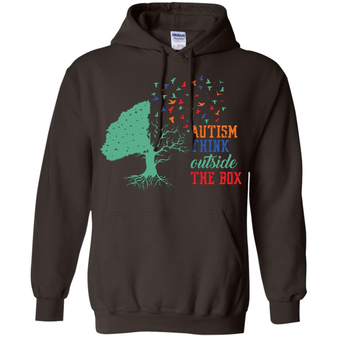 Autism Think Outside The Box Autism Awearness T-shirt Dark Chocolate