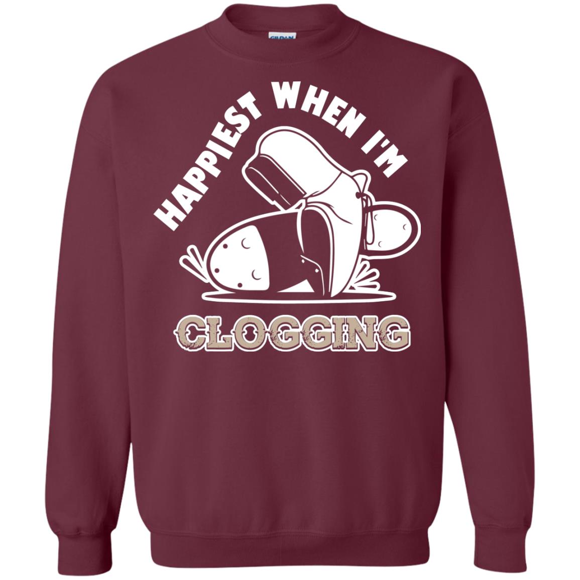 Clogger T-shirt Happiest When I'm Clogging Maroon