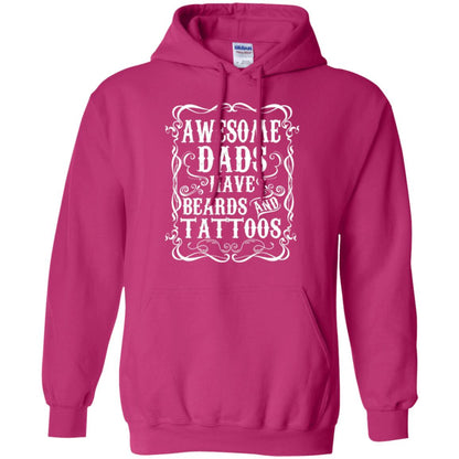 Awesome Dads Have Tattoos And Beards Funny Beard T-shirt Heliconia