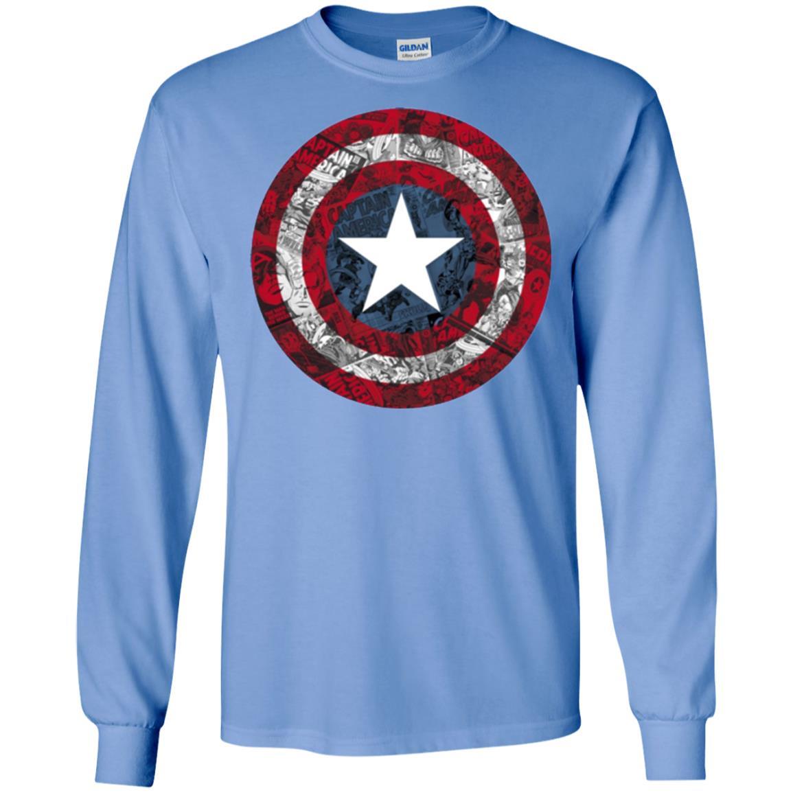 Film T-shirt Captain America Avengers Shield Comic Graphic Carolina Blue