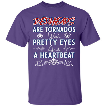 Redheads Are Tornados With Pretty Eyes And A Heartbeat Shirt Purple