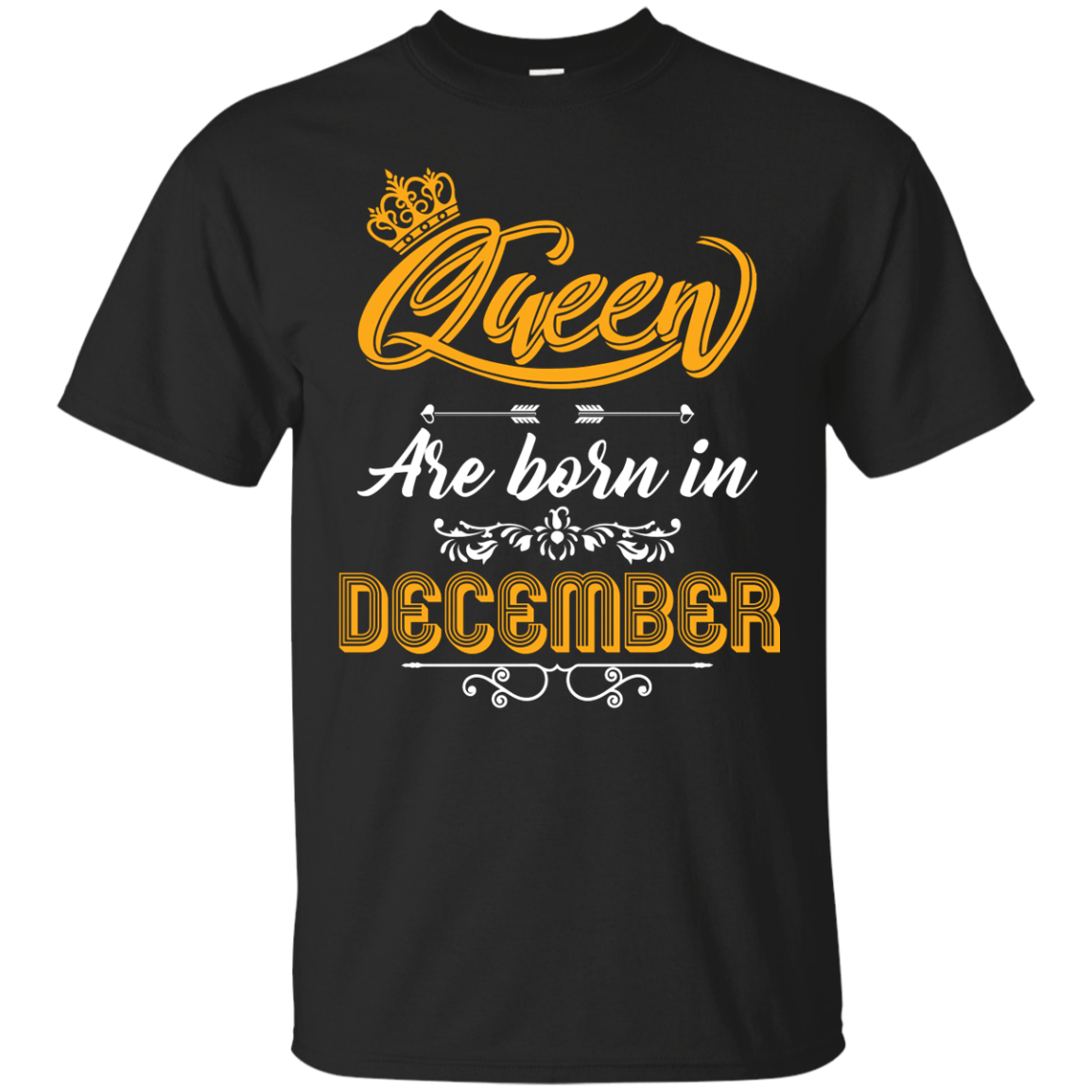 Brithday T-Shirt Queen Are Born In December Black