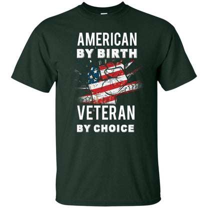American By Birth Veteran By Choice Independence Day 4th July Shirt Forest