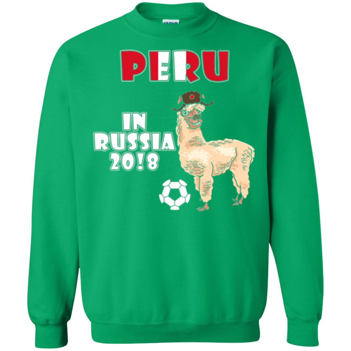 Soccer T-shirt Peru National Team Llama In Russia 2018 Cup Irish Green