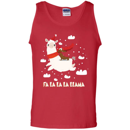 Fa La La La Llama With Dachshund X-mas Gift Shirt Red