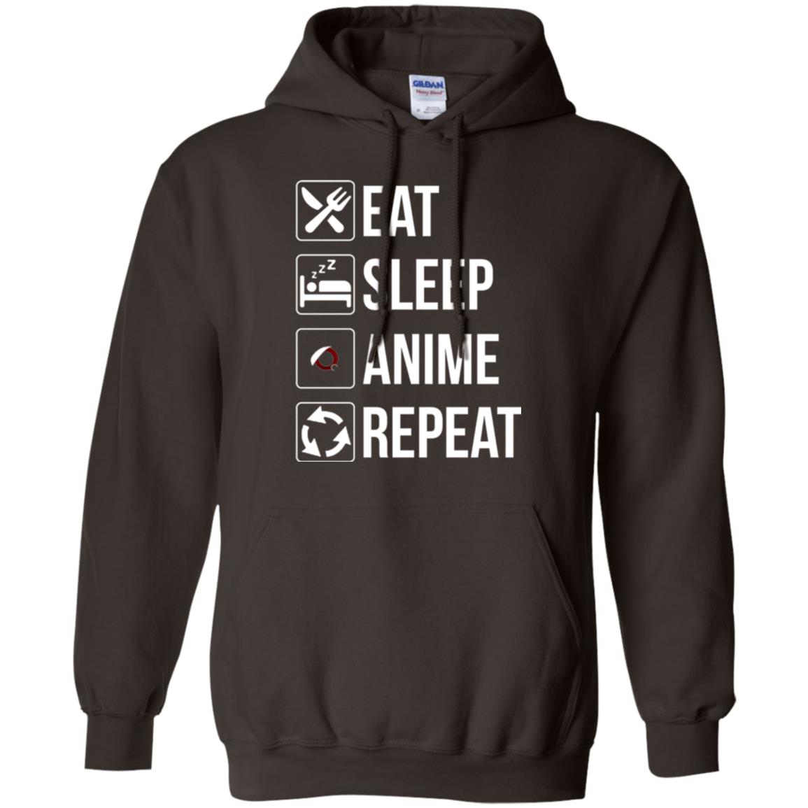 Anime Lovers T-shirt Eat Sleep Anime Repeat Dark Chocolate