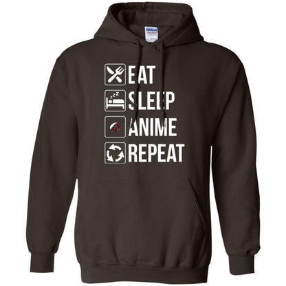 Anime Lovers T-shirt Eat Sleep Anime Repeat Dark Chocolate