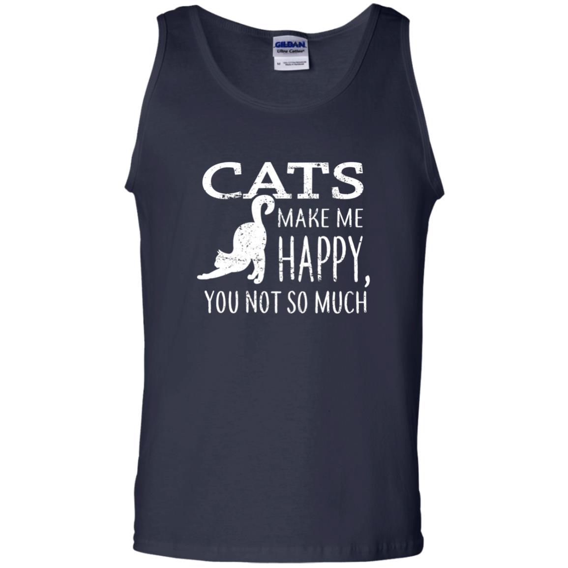 Cat Lover T-shirt Cats Make Me Happy You Not So Much Navy