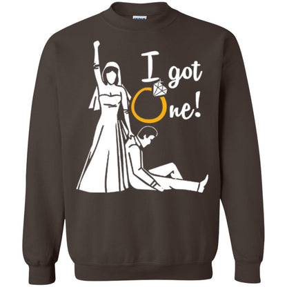 Just Married T-shirt I Got One - Funny Gift For Bride Dark Chocolate