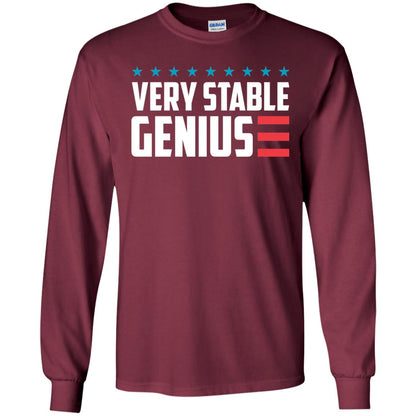 Funny Political T-shirt Very Stable Genius Maroon