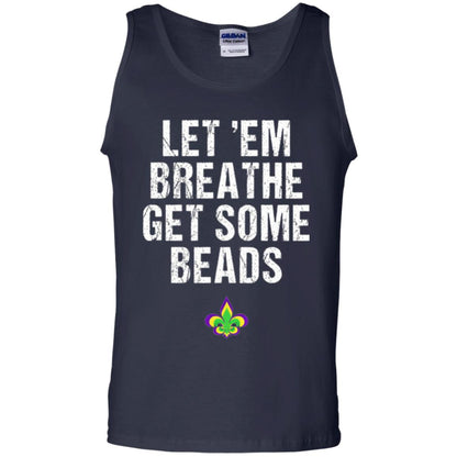 Mardi Gras T-shirt Let_em Breathe Get Some Beads Navy