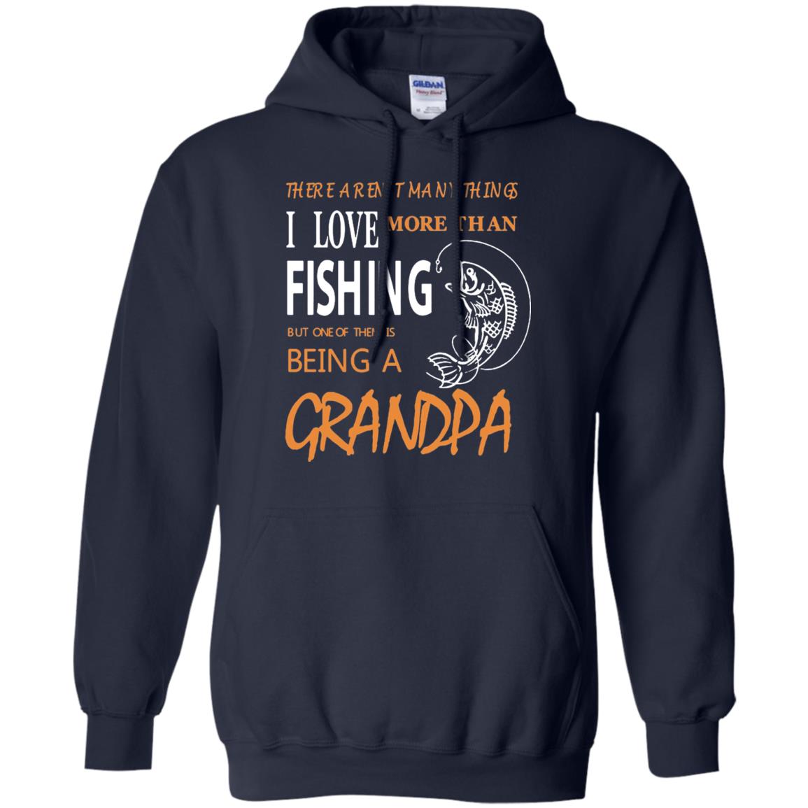 Fishing Buddy Fishing Grandpa T-shirt Love More Than Fishing Navy