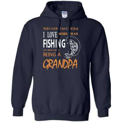 Fishing Buddy Fishing Grandpa T-shirt Love More Than Fishing Navy