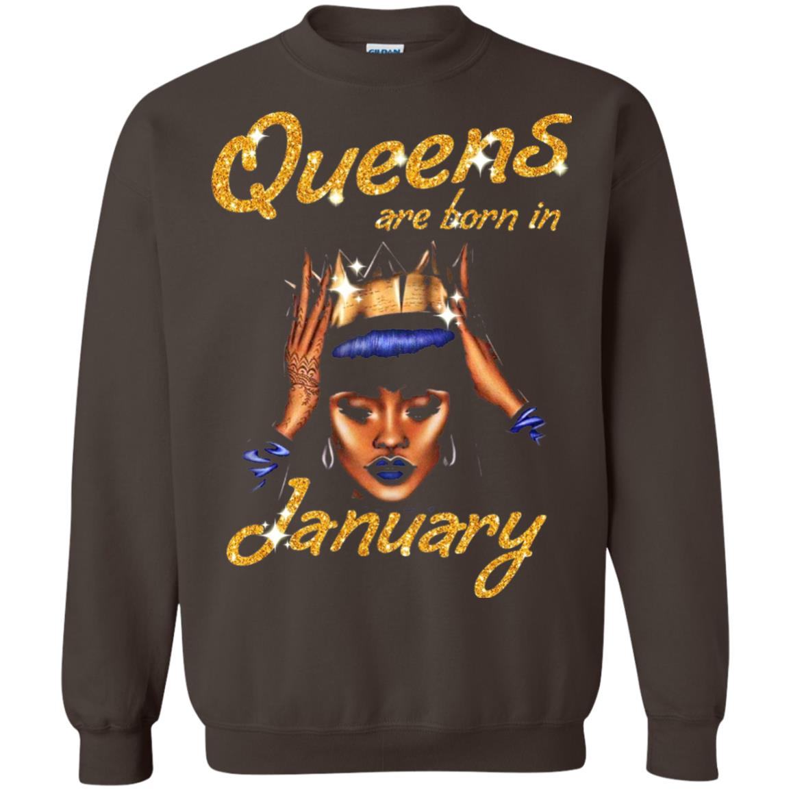Birthday T-shirt Queens Are Born In January Dark Chocolate