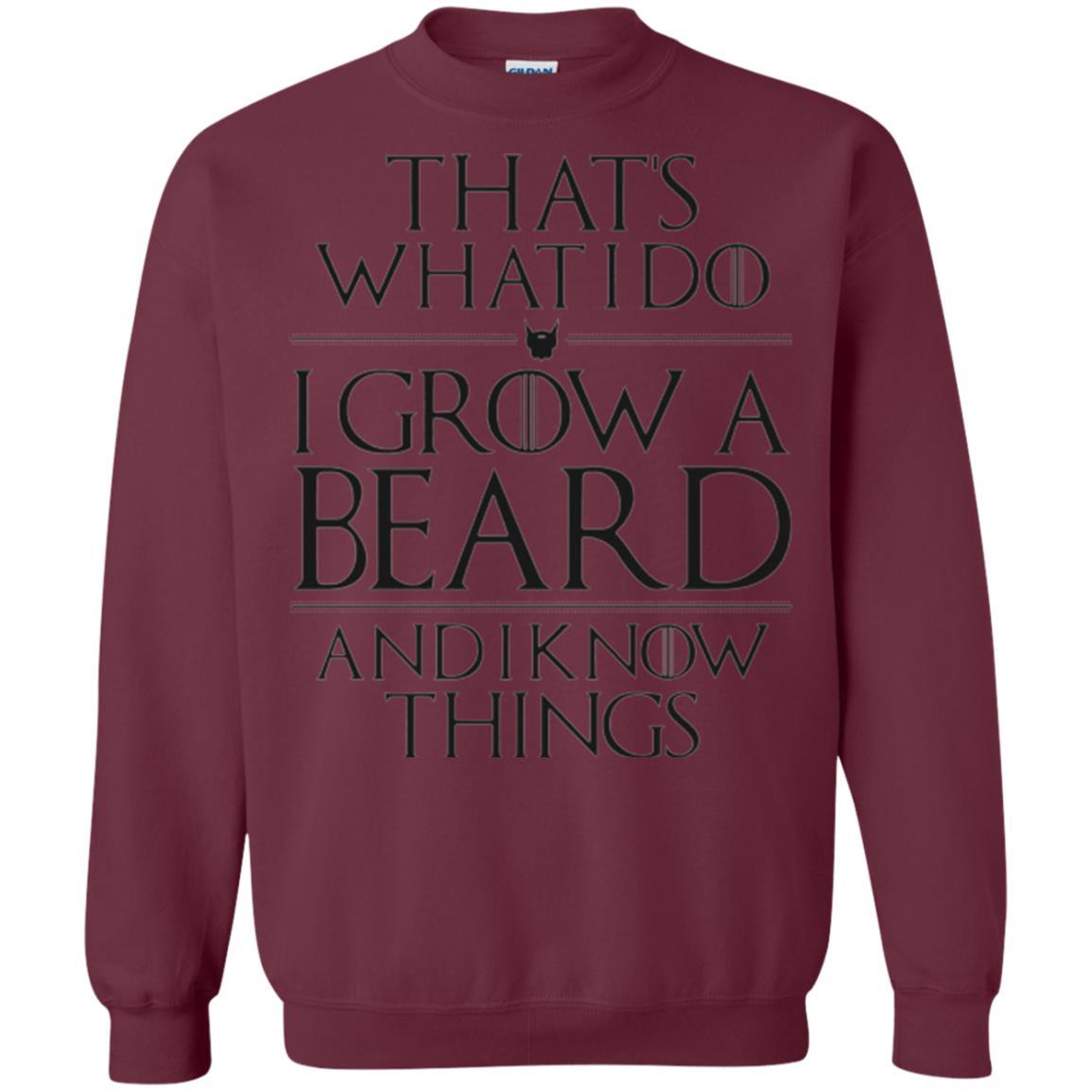 Beard T-shirt That_s What I Do I Grow A Beard And I Know Things Maroon