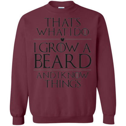 Beard T-shirt That_s What I Do I Grow A Beard And I Know Things Maroon