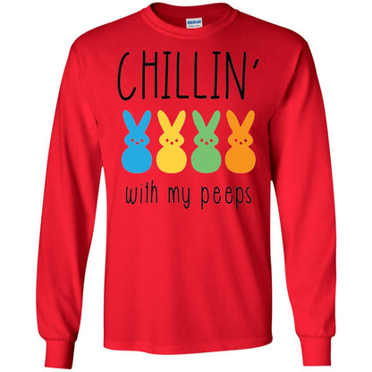 Chillin With My Peeps Happy Easter T-shirt Red