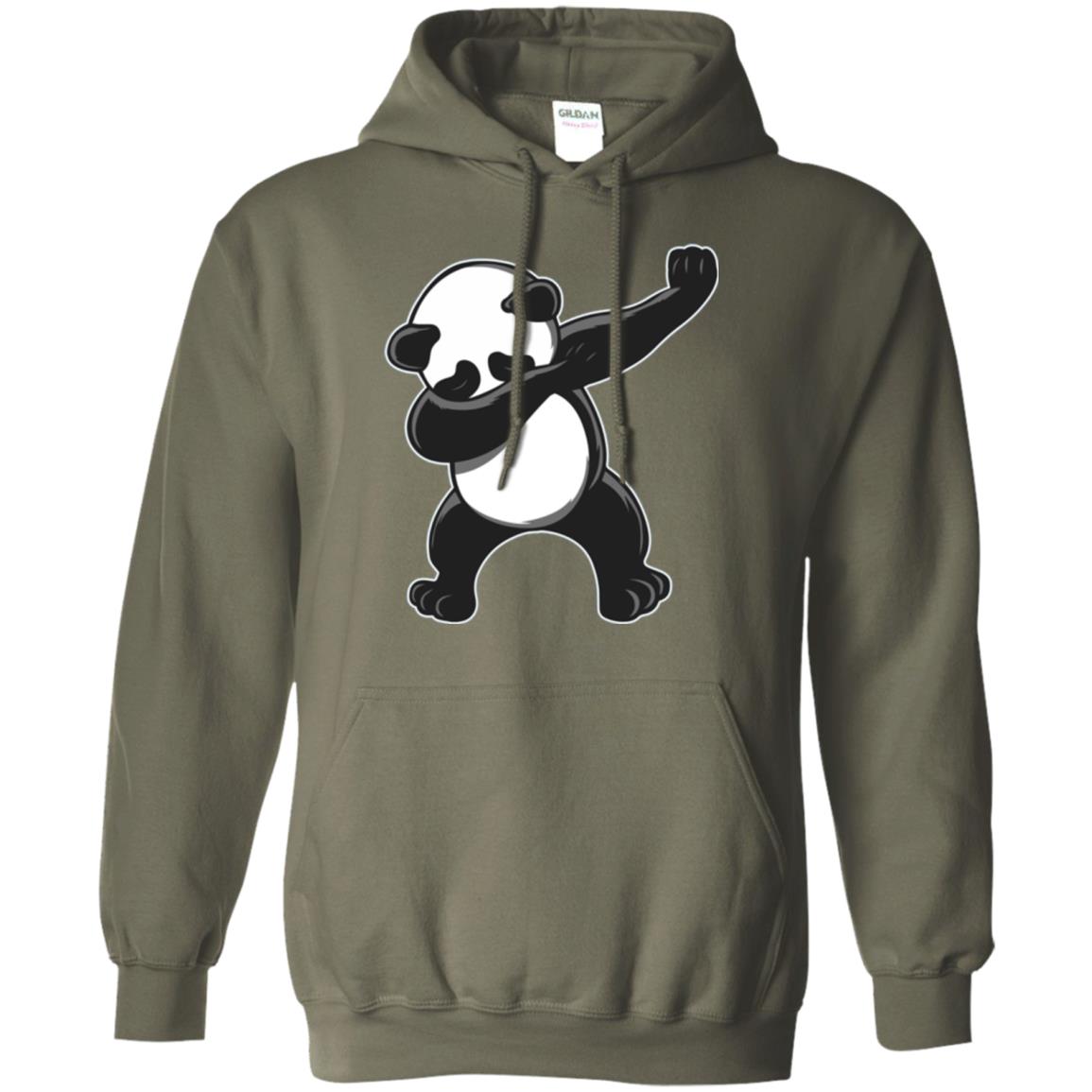 Funny Panda Dab T-shirt Cute Dabbing Panda Military Green