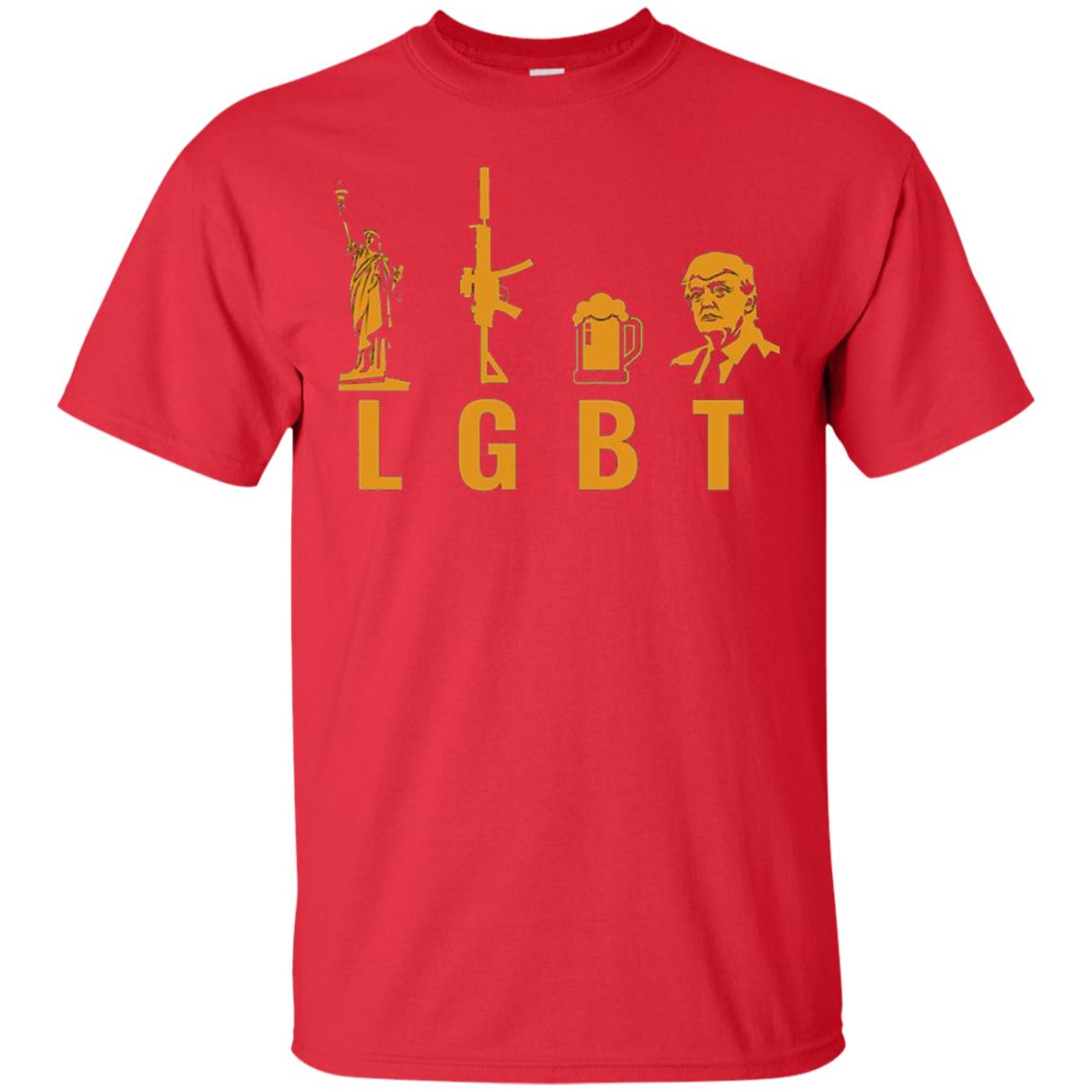 Liberty Guns Beer Trump Support Lgbt Shirt Red