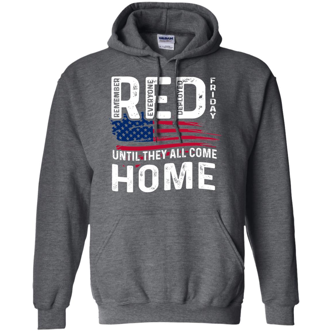 Nation Wear Red Day T-shirt Red Friday Until They All Come Home Dark Heather