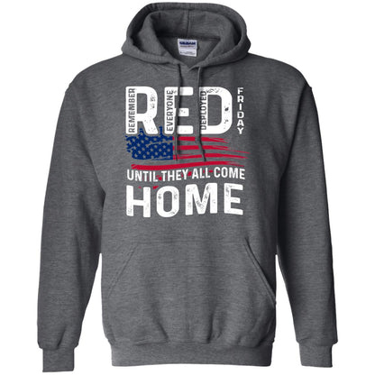 Nation Wear Red Day T-shirt Red Friday Until They All Come Home Dark Heather