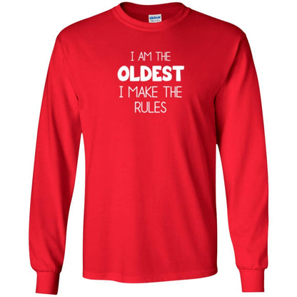 Family T-shirt I'm The Oldest I Make The Rules Red