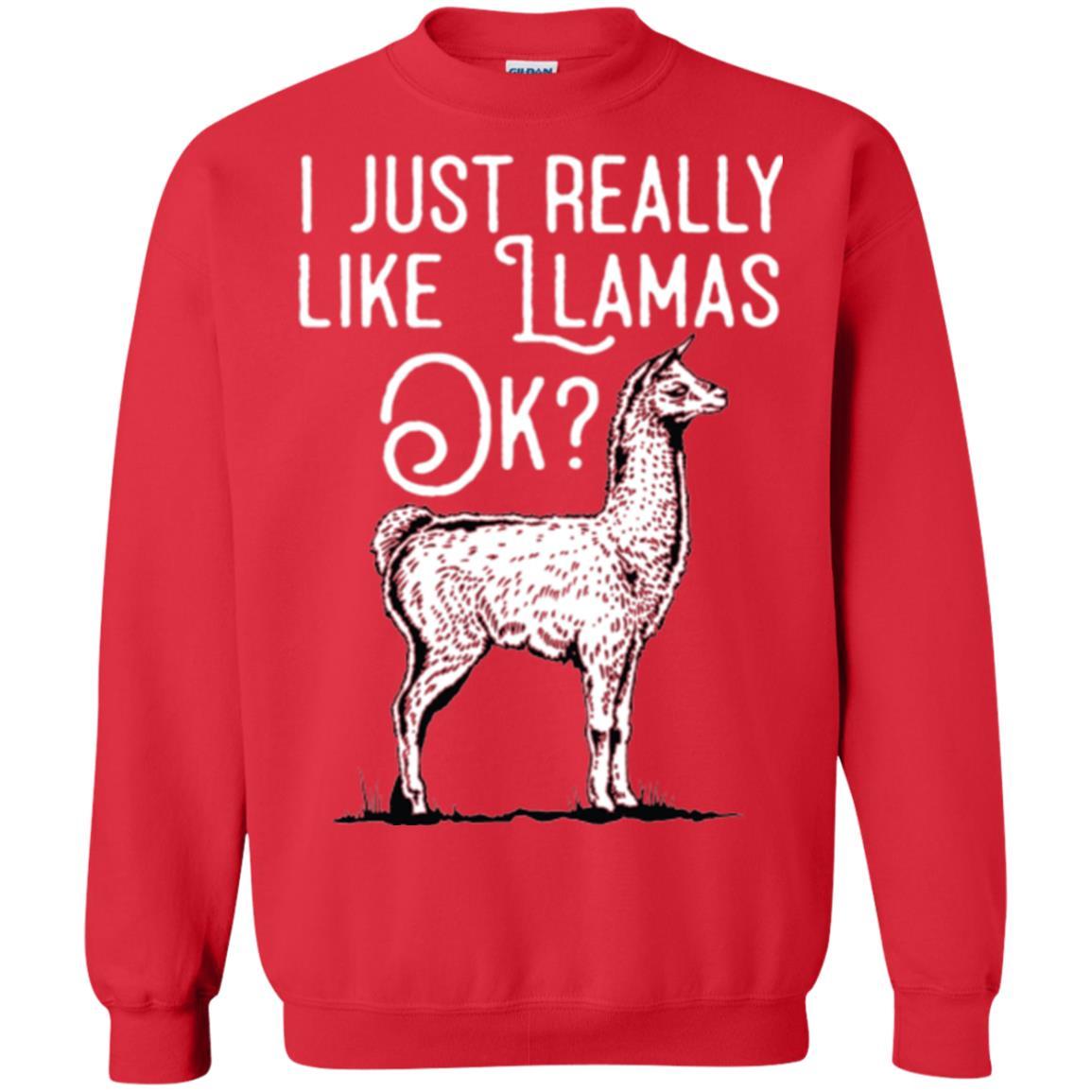 Alpaca T-shirt I Just Really Like Llamas Ok Red