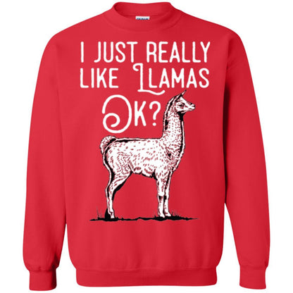 Alpaca T-shirt I Just Really Like Llamas Ok Red