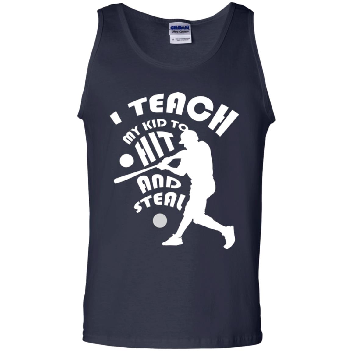 Baseball Lover T-shirt I Teach My Kid To Hit And Steal Navy