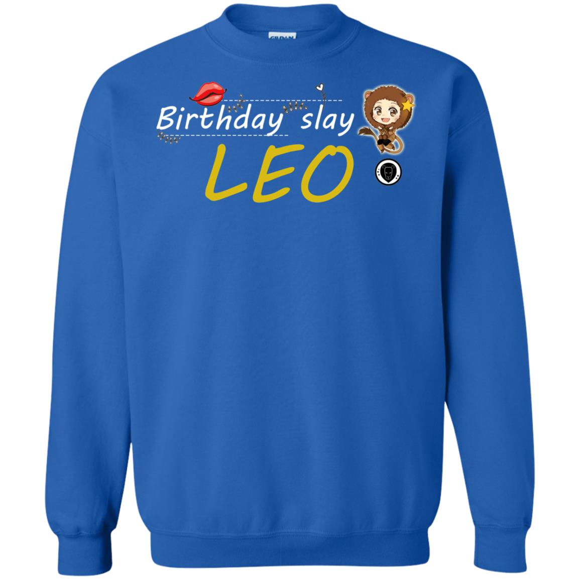 Cute Leo Girl Birthday Lip Slay T-shirt Royal