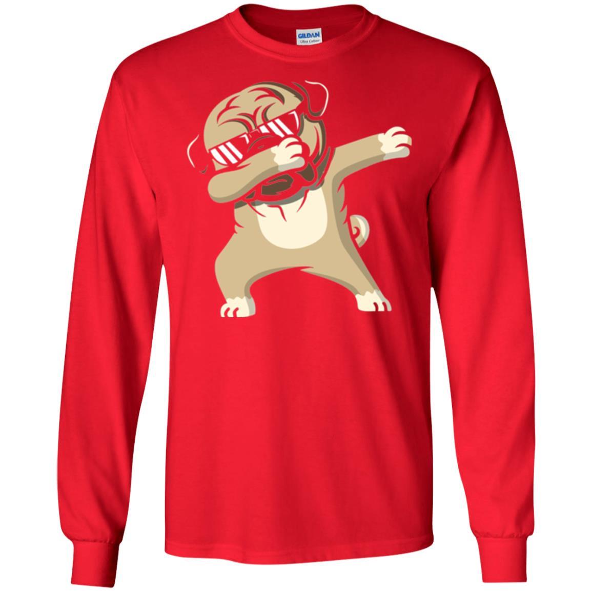 Dog Lover T-shirt Dabbing Pug T-shirt Red