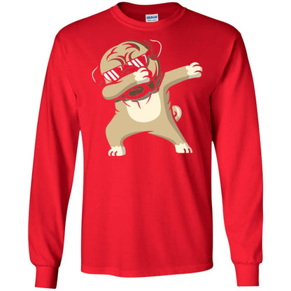 Dog Lover T-shirt Dabbing Pug T-shirt Red