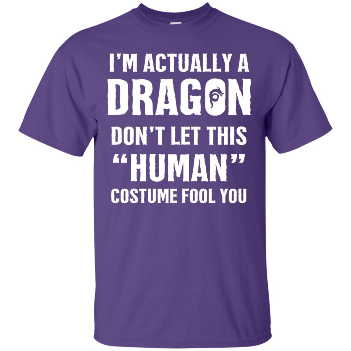 I_m Actually A Dragon Funny Halloween T-shirt Purple