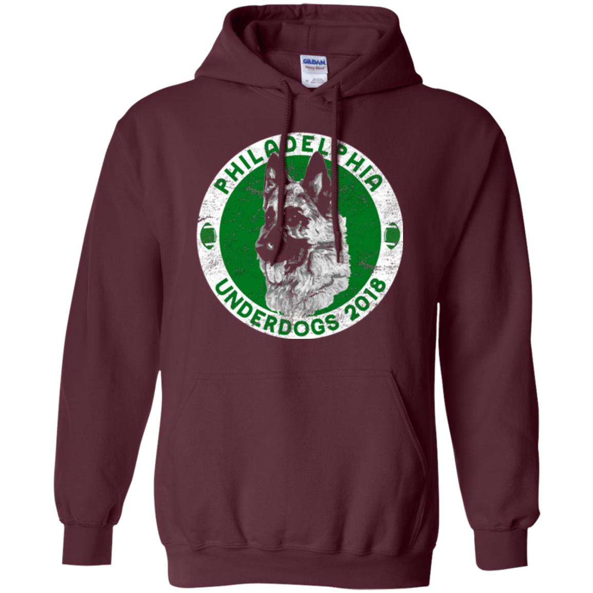 Dog Lover T-shirt Philadelphia Underdogs 2018 Distressed Maroon