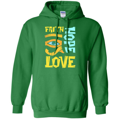 Faith Hope Love Christian T-shirt Irish Green