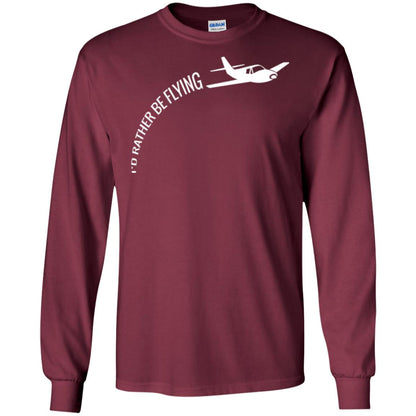 Airplane Pilot T-shirt I_d Rather Be Flying Maroon
