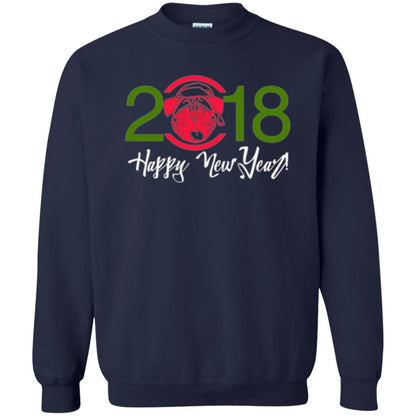 Dog Lovers T-shirt Happy New Year 2018 Navy