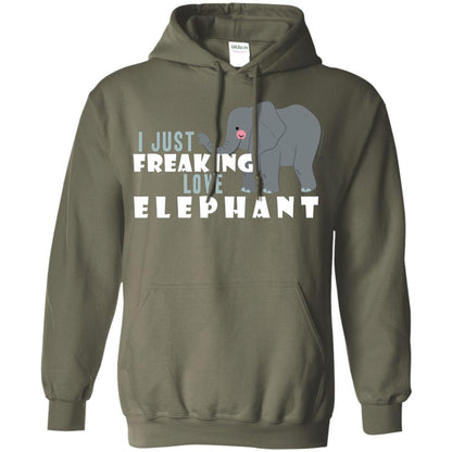 I Just Freaking Love Elephant Shirt Military Green