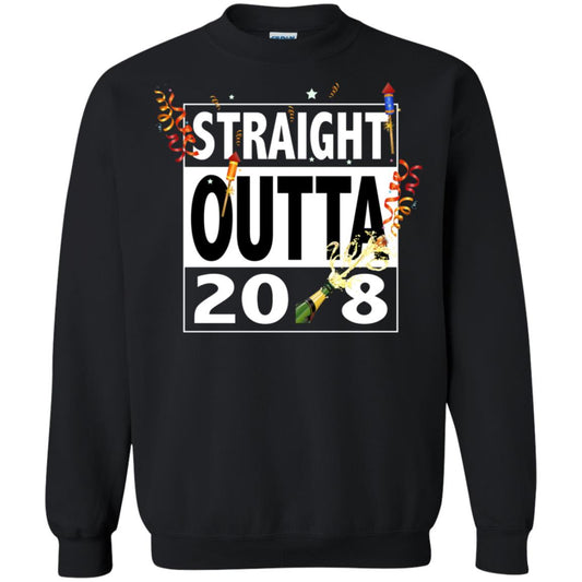 Straight Outta 2018 New Year 2019 Gift Shirt Black