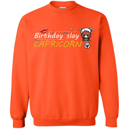 Cute Capricorn Girl Birthday Lip Slay T-shirt Orange