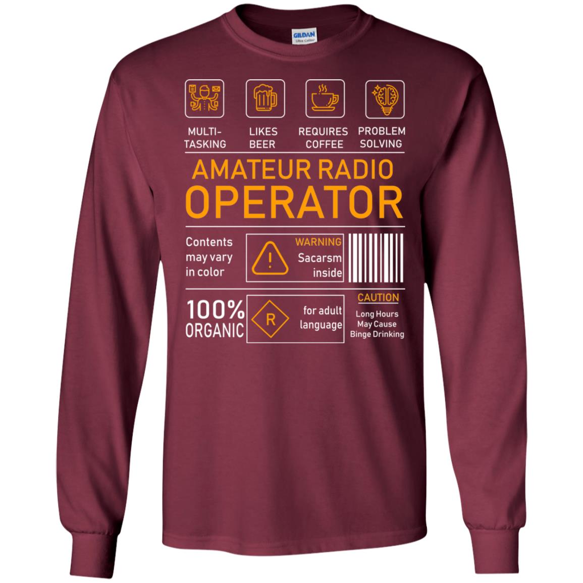 Amateur Radio Operator Gift Shirt Maroon