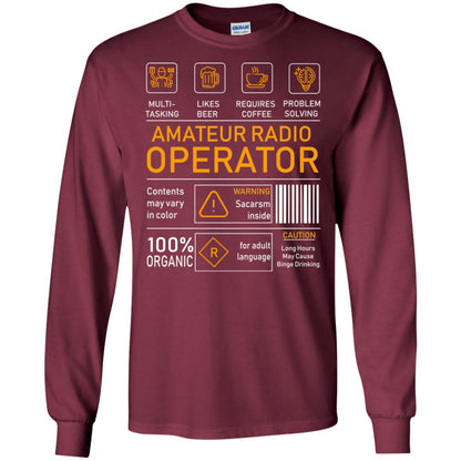 Amateur Radio Operator Gift Shirt Maroon