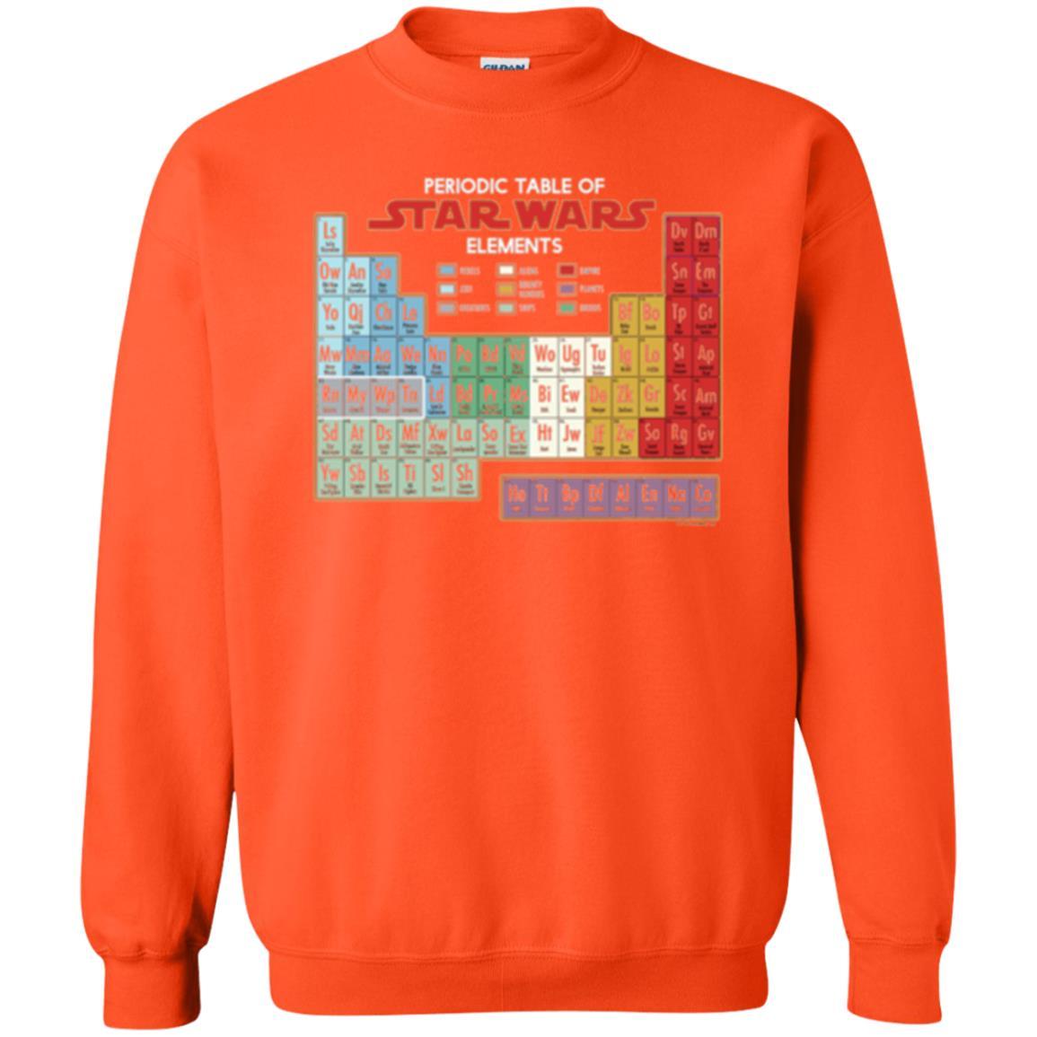 Film T-shirt Star Wars Periodic Table Of Elements Graphic Orange