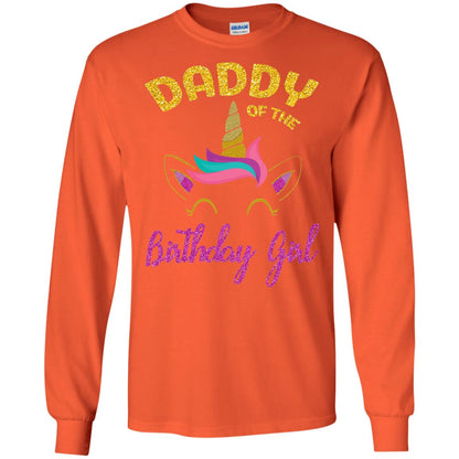 Daddy Mommy Of The Unicorn Birthday Girl T-shirt Orange