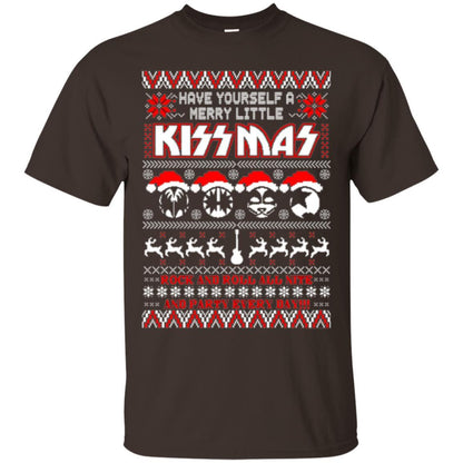 Christmas T-shirt Have Yourself A Merry Little Kissmas Dark Chocolate