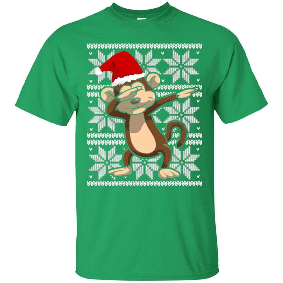 Christmas T-shirt Dabbing Monkey Irish Green